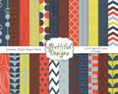 25% OFF SALE Digital Paper Pack - Personal and Commercial Use - Autumn Night Il_170x135