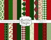 25% OFF SALE Digital Paper Pack - Traditional Christmas Il_170x135