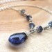 Blue Teardrop Iolite Necklace Sterling Silver Briolette Necklace, Romantic Jewelry, September birthday