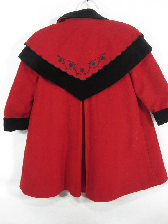 Vintage Red and Black Child's Coat