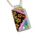Dichroic Glass Pendant - Hippie, Groovy, Mod, Retro, Fused Glass Jewelry, Unique, Flower Power, Rainbow, Orange, Peace (Item 10458-P)