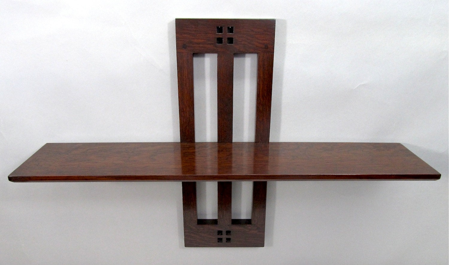 Arts and Crafts/Mission Quarter Sawn Oak Floating Wall Shelf