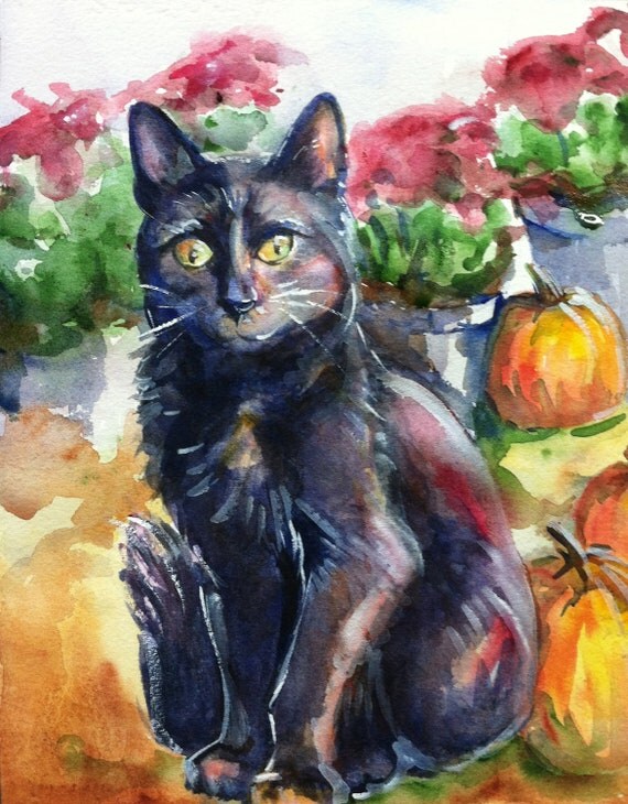 Download Hocus Pocus black cat sitting in the pumpkin patch original