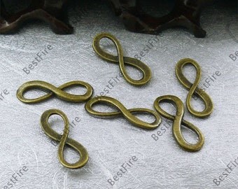 20PCS Of 8x23MM Antique Bronze Twine 8 Charm Pendant,metal finding,pendant beads