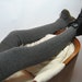 Cashmere Rib Over the Knee Socks Leg Warmers Grey Thigh High Socks Knit Boot Sock B601