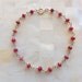 Faceted Natural Ruby Rondelle Vermeil Wire Wrapped Chain Bracelet