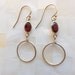 Faceted Garnet Vermeil Bezel Connector Hoop Earrings