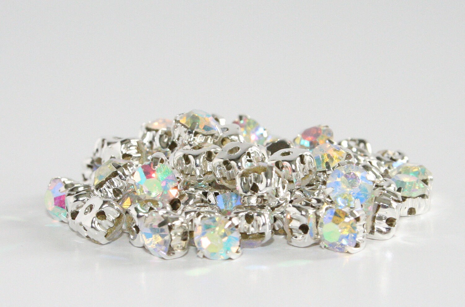 Loose Rhinestones 6mm Grade A Crystal AB Glass Silver