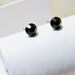 Jet Nut Swarovski Surgical Steel Stud Earrings