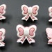 Pink and White Bow Buttons Set of Six