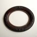 Antique Oval Frame / 1800s / Fruit and Leaf Gesso Plaster over Wood / Dark Brown Faux Wood Grain Finish / Open Frame