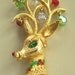 Mylu vintage Reindeer Christmas brooch