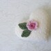 Hand knitted heart ornament, decoration, door knob hanger, hostess gift
