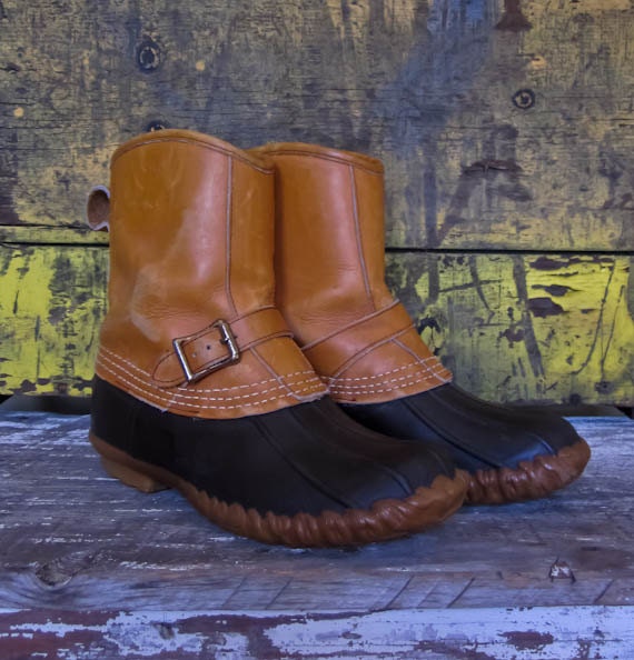 vintage Maine Hunting Boots LL Bean strap and buckle leather