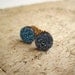 Blue Druzy Earrings Drusy Quartz Studs 14K Gold Fill