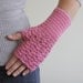 Fingerless Gloves for women, Pink crochet mitten, crochet wrist warmer, Ladies crochet glove