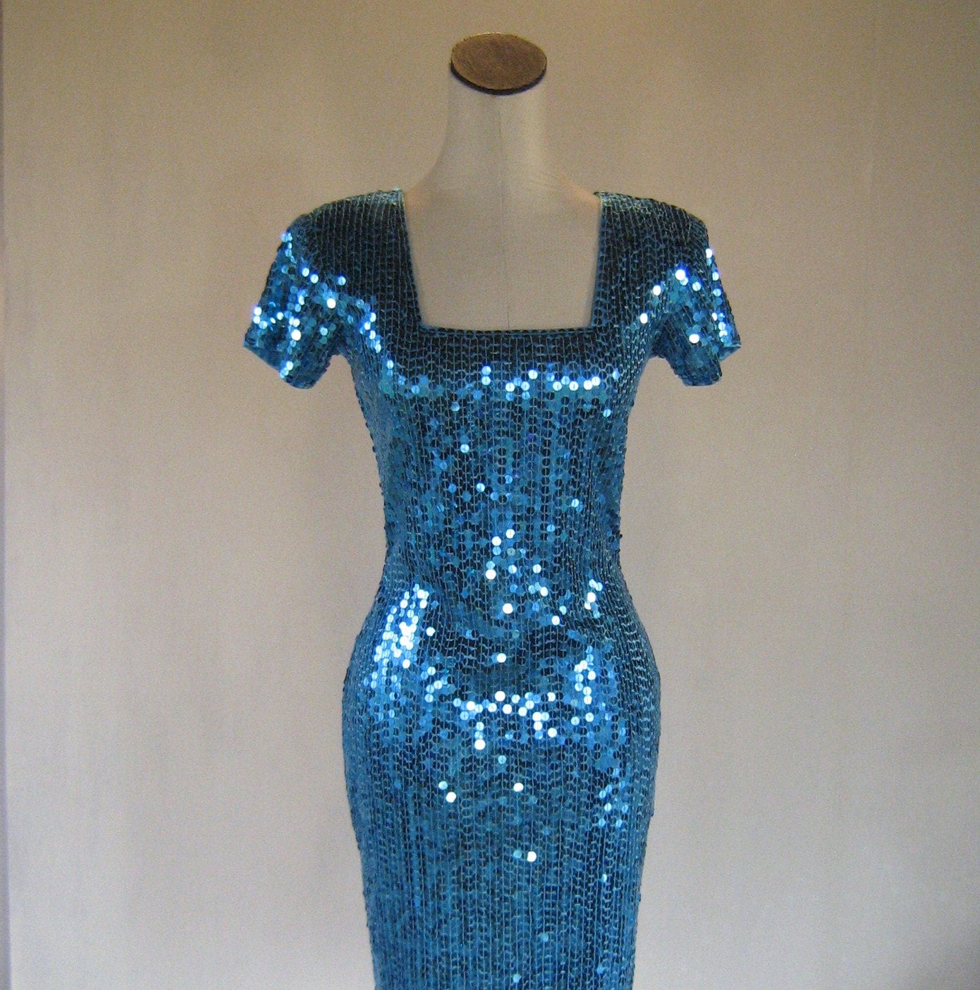 Light Blue Sequin Cocktail Dress Glam Diva BodyCon