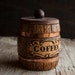 Coffee Storage Counter Jar- Vintage Wooden Ceramic