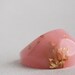 bubblegum pink and gold eco resin pebble shaped ring size 6 with suspended gold leaf