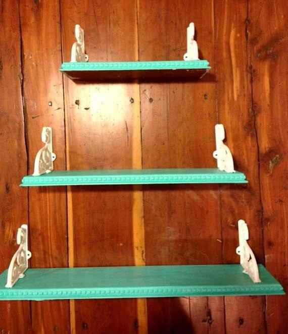 Hand Painted Floating Shelves by OnceDiscarded on Etsy