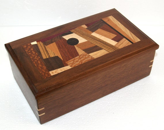 Walnut and Exotic Wood Jewelry Box 2 a Man's by BlackWoodWorks