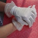 Vintage Pair of Nylon Victorian Style Gloves Bridal Party Pleated Chiffon