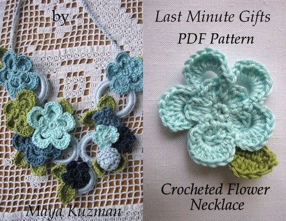 Crocheted Necklace PDF Pattern - Crocheted Necklace Tutorial - Last Minute Gifts Series - Instant download