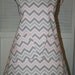 Chevron Full Bib Apron Pink and Gray