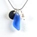Personalized Sea Glass Necklace - Handstamped Sterling Silver