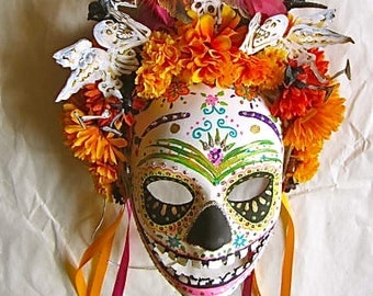 Día de los Muertos/ Day of the Dead Mask Hand Painted