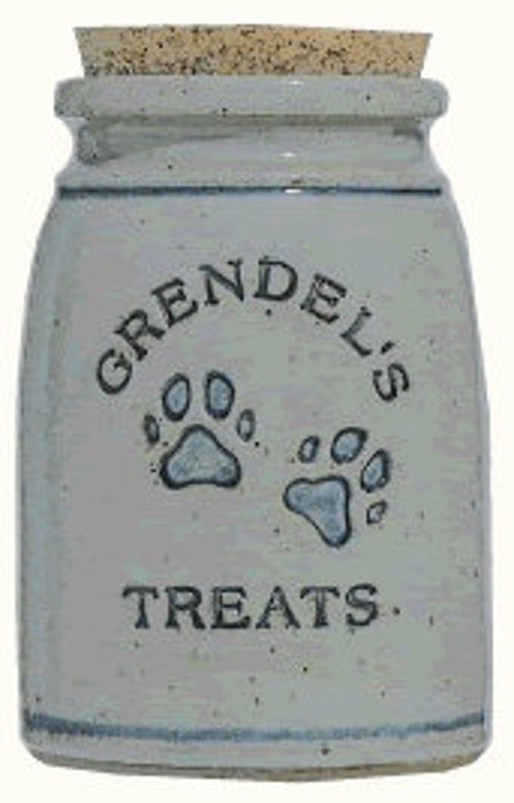 Personalized Stoneware Pet Treat Jar