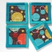 Fun polka dot fabric coaster set