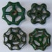Vintage Faucet Handles 4 Green Variety-Valve Handles,Garden Spigot Handles-Water Knobs-Funky Metal Handles