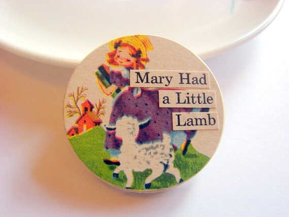 Mary Had a Little Lamb Pin  Nursery Rhyme Storybook by mimiandlucy