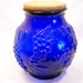 Vintage Cobalt Blue Canister Cookie Jar With Cork Lid