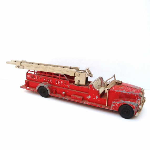 Hubley Truck 1950s Red Fire Truck Die Cast Metal Truck Toy