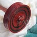 Bloodwood Drop Spindle, Sparkling Emerald Green InLace