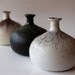 Vintage Set of 3 Glass Vases / Candle Holders - 1960s