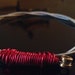 Braided Bass Guitar String Bracelet Red accent and Brass Ball End