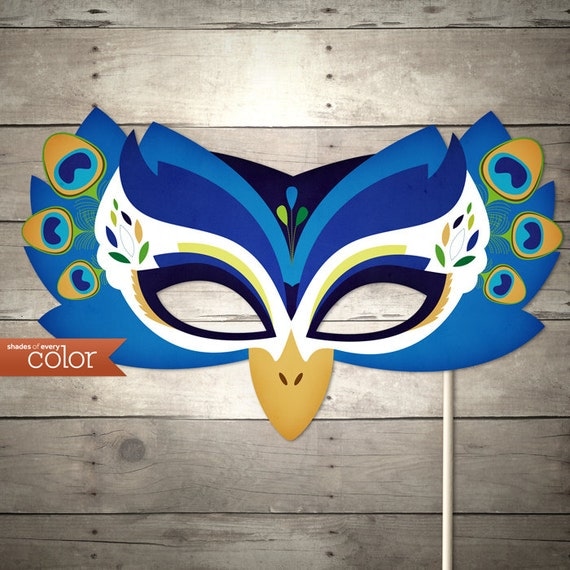 DIY Printable Peacock Mask Birthdays Halloween Masquerade