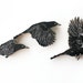 RESERVED Set of 6 Black Birds Woodcut Sculpture Prints