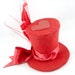 Reserved for Kristen - Red Hot Queen of Hearts Tiny Top Hat Headband - Ready to Ship