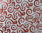 Elegant red foil swirls on grey 7/8" grosgrain ribbon Il_170x135