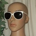 Vintage sunglasses, sun glasses, eyewear, white, reflective lens sunglasses. ladies, teen or pre teen sunglasse Free shipping cont. US