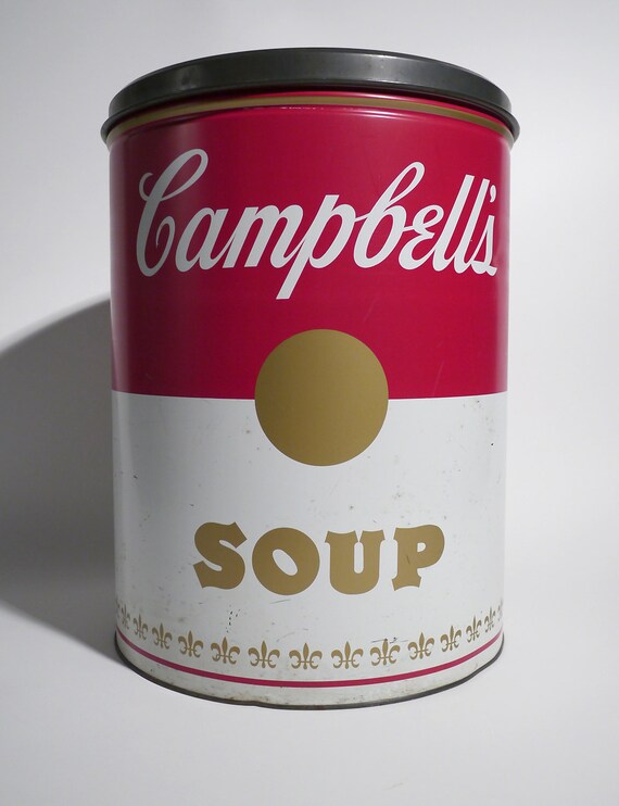 Large 60's Campbell's Soup Metal Pop-Art Lidded by meritandworth