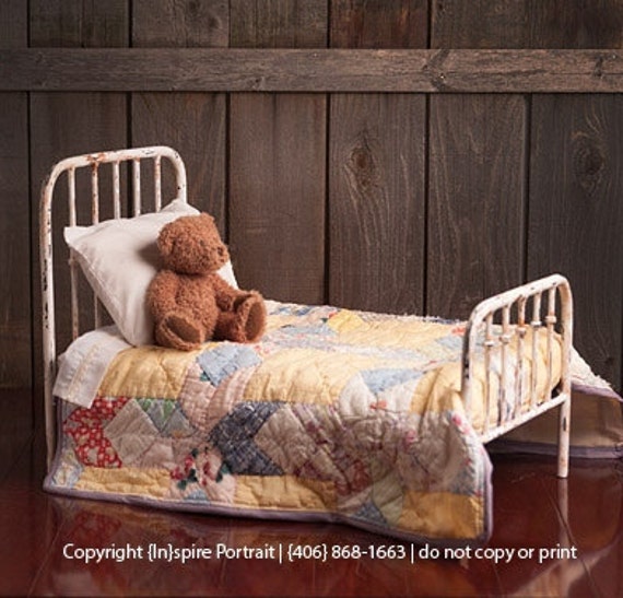 Newborn Photo Prop Bed Antique Style Iron Bed by