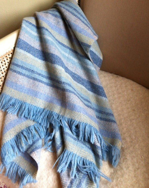 Wool Throw Blanket Avoca Ireland Handweavers by HillsideHouse