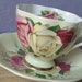 Antique English roses tea cup and saucer, Queen Anne yellow tea cup, red yellow pink roses tea cup, English tea cup, bone china tea cup