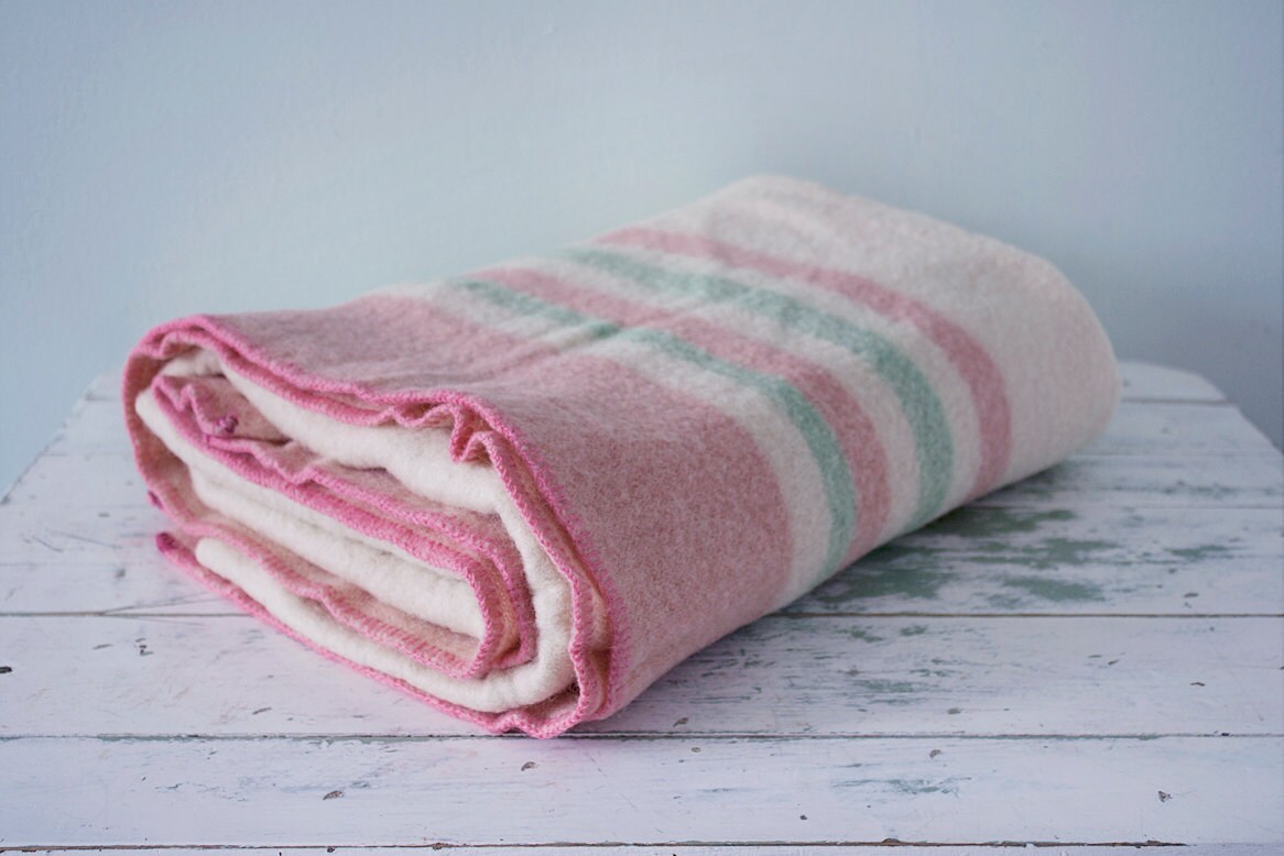 Vintage Ayers Pure Wool Blanket Made in Canada