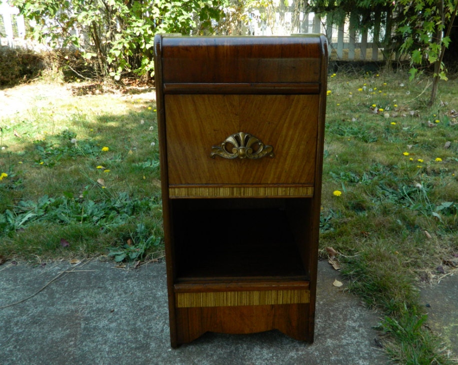 Antique Waterfall Nightstand 1940's